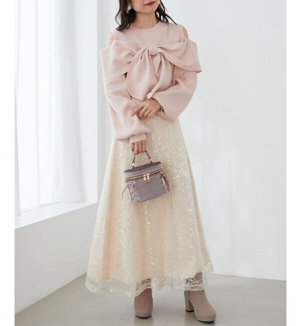 MAJESTICLEGON「レースアップベロアバニティバッグ」|ショルダー・メッセンジャー|