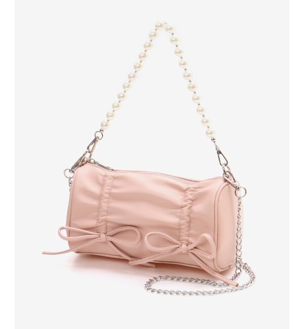 MAJESTICLEGON「パールチェーンセットWリボンバッグ」|ショルダー・メッセンジャー|