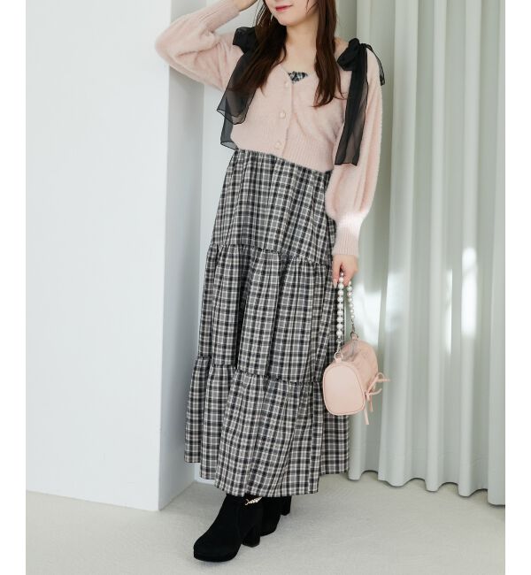 MAJESTICLEGON「パールチェーンセットWリボンバッグ」|ショルダー・メッセンジャー|