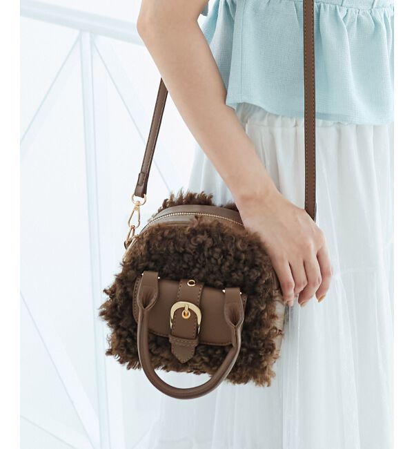 「プードルボアミニショルダーバッグ」|ショルダー・メッセンジャー|ブラウン