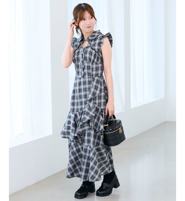  「デコルテオープンノースリロングワンピ」|ワンピース|