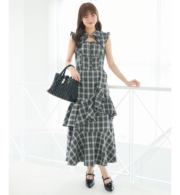  「デコルテオープンノースリロングワンピ」|ワンピース|