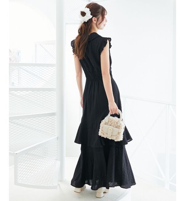  「デコルテオープンノースリロングワンピ」|ワンピース|