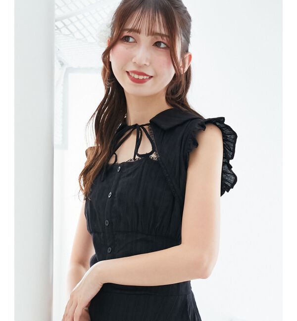  「デコルテオープンノースリロングワンピ」|ワンピース|