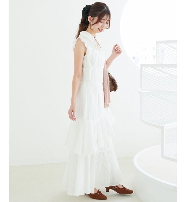  「デコルテオープンノースリロングワンピ」|ワンピース|