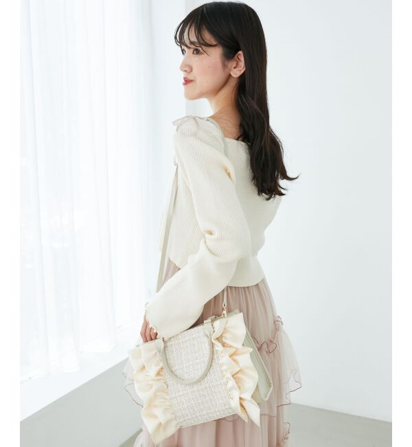  「ツイードフリルショルダーバッグ」|ショルダー・メッセンジャー|