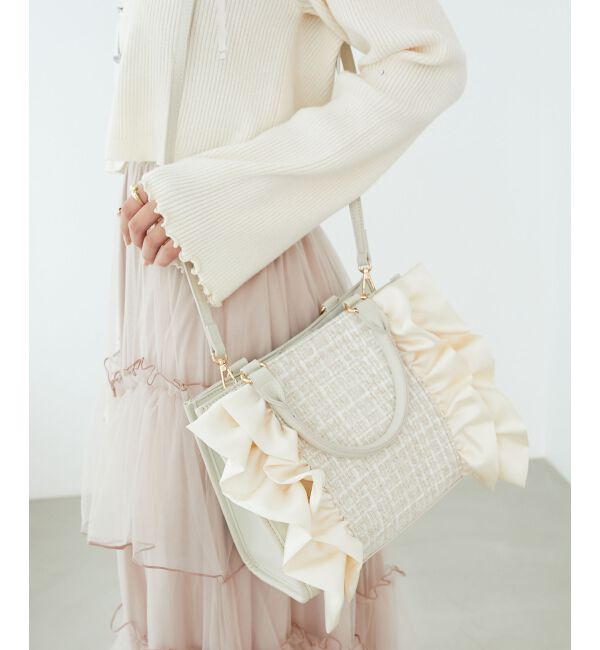  「ツイードフリルショルダーバッグ」|ショルダー・メッセンジャー|