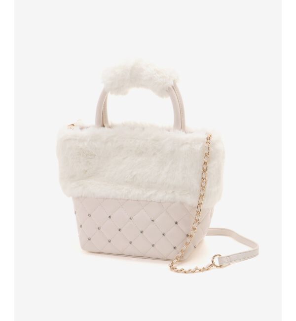  「キルティングビジューファーバッグ」|ショルダー・メッセンジャー|