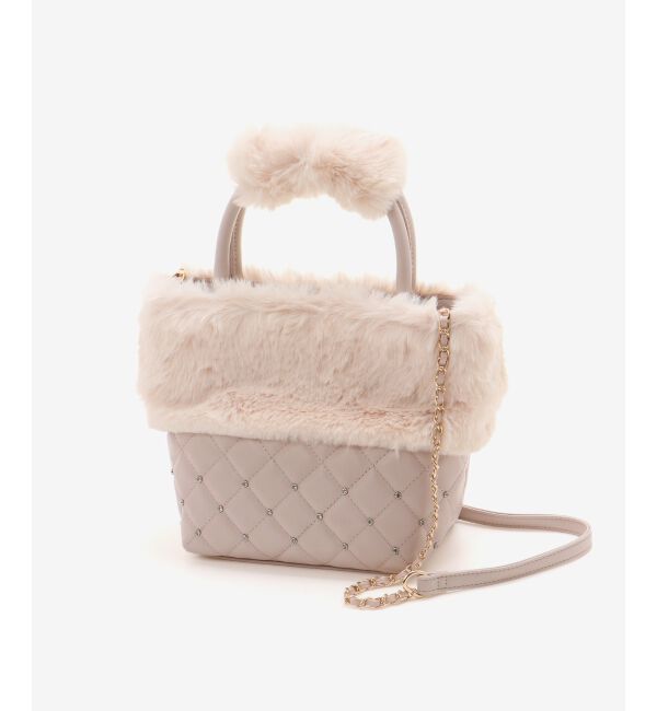  「キルティングビジューファーバッグ」|ショルダー・メッセンジャー|