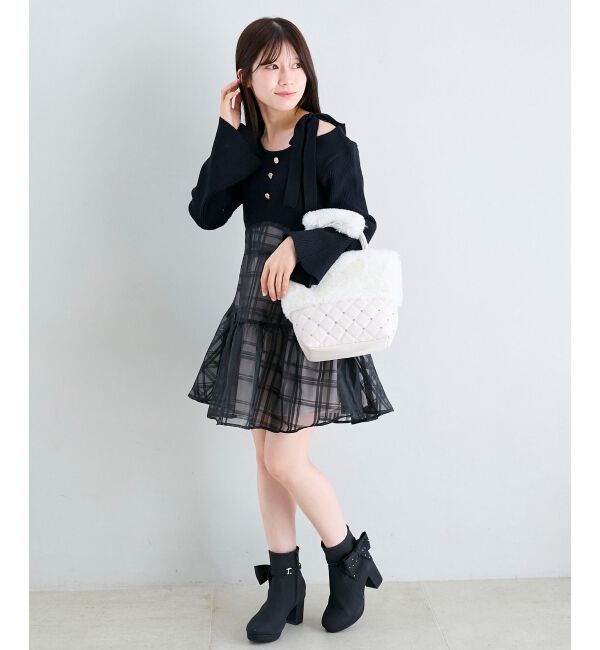  「キルティングビジューファーバッグ」|ショルダー・メッセンジャー|