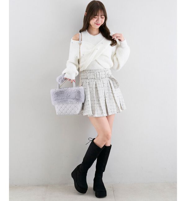  「キルティングビジューファーバッグ」|ショルダー・メッセンジャー|