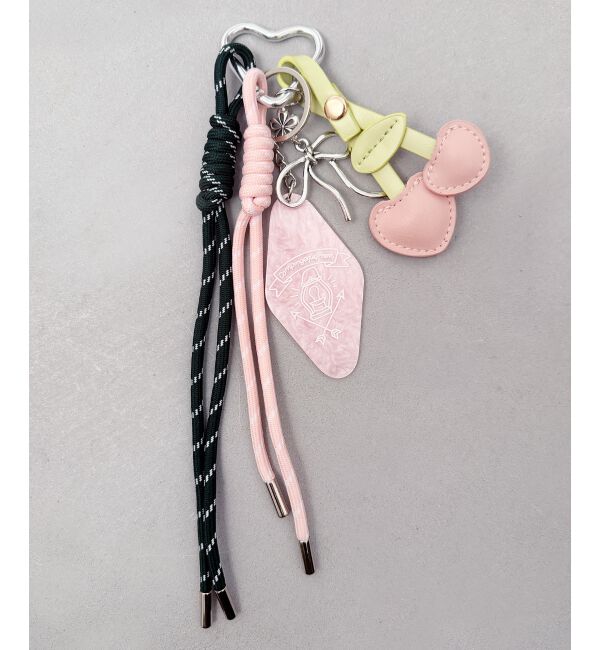  「ランダムモチーフチャーム」|ベルト|ピンク柄