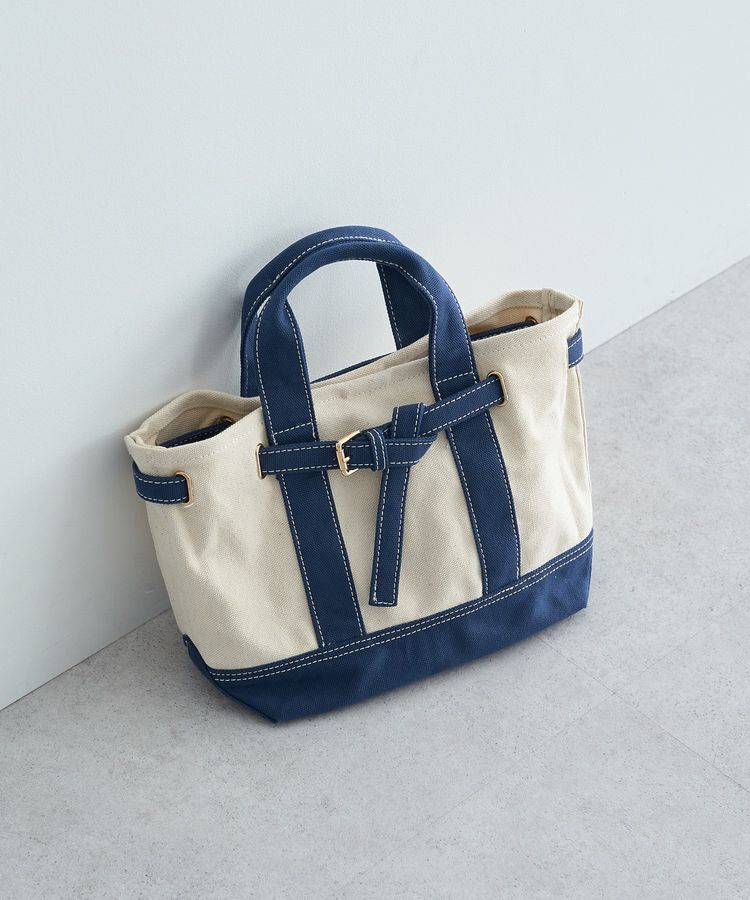 earth music&ecology「ベルトキャンバストートバッグ M」|トートバッグ|Navy