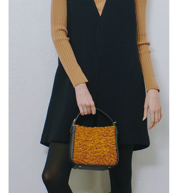 allureville「エコファースクエアハンドルバッグ」|ショルダー・メッセンジャー|キャメル