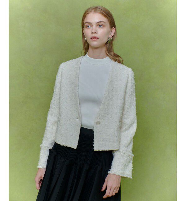 LOULOU WILLOUGHBY「【LOULOU WILLOUGHBY】ファンシーツイードセーラージャケット」|テーラードジャケット|