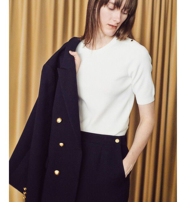 allureville「ソウバリ肩釦クループルオーバー」|ニット・セーター|オフホワイト