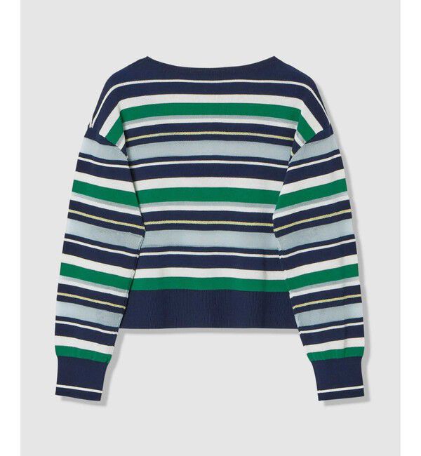 allureville「異素材ＭＩＸマルチボーダープルオーバー」|ニット・セーター|