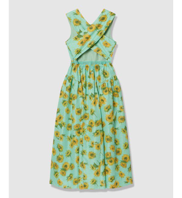 LOULOU WILLOUGHBY「【LOULOU WILLOUGHBY】サンフラワープリントバッククロスワンピース」|ワンピース|