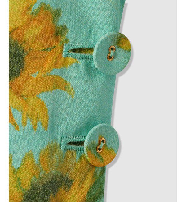 LOULOU WILLOUGHBY「【LOULOU WILLOUGHBY】サンフラワープリントバッククロスワンピース」|ワンピース|