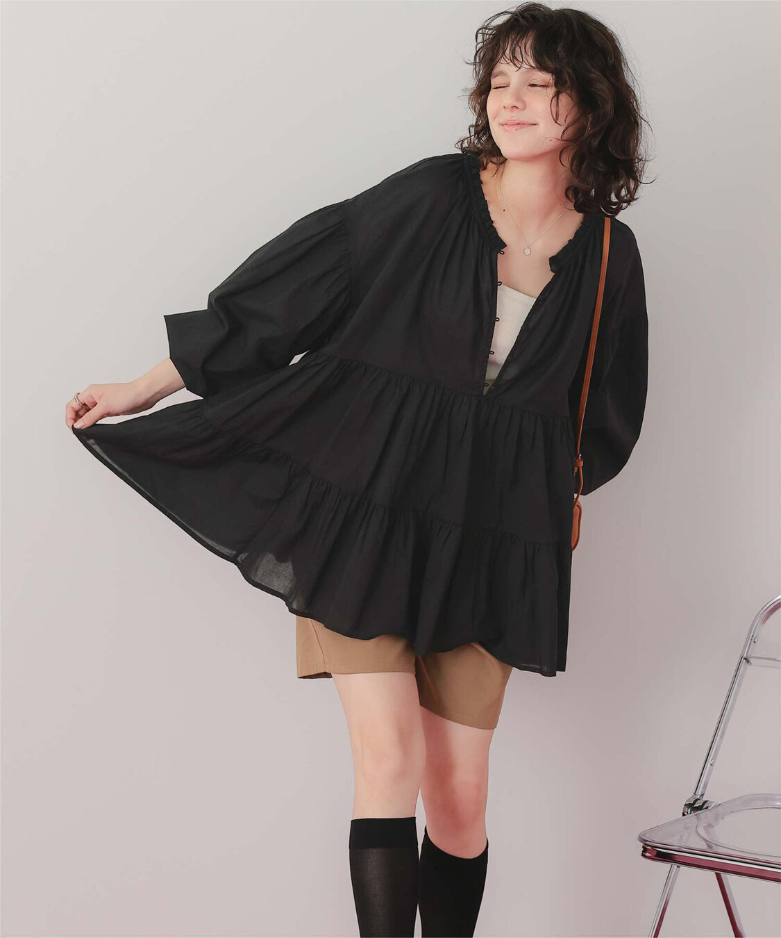 titivate「コットンボイルティアードチュニック/トップス」|シャツ・ブラウス|