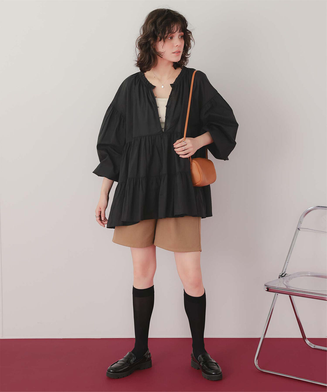 titivate「コットンボイルティアードチュニック/トップス」|シャツ・ブラウス|