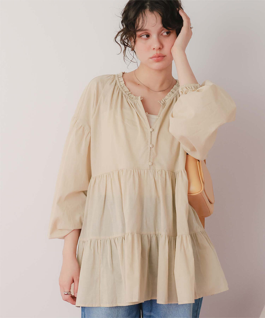 titivate「コットンボイルティアードチュニック/トップス」|シャツ・ブラウス|