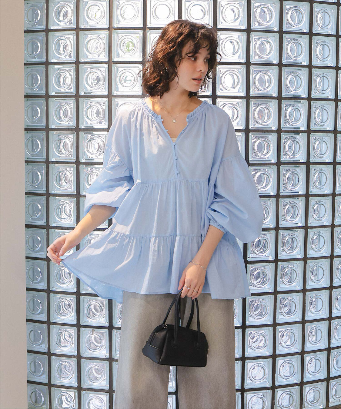 titivate「コットンボイルティアードチュニック/トップス」|シャツ・ブラウス|