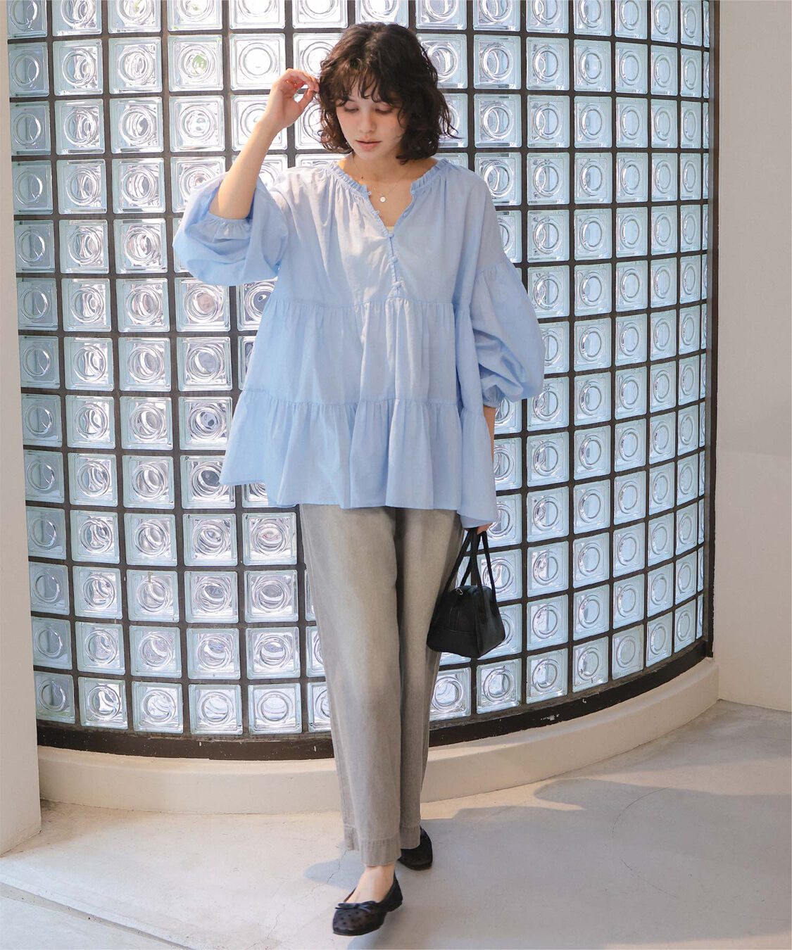 titivate「コットンボイルティアードチュニック/トップス」|シャツ・ブラウス|