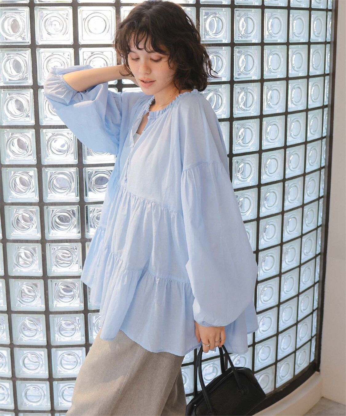 titivate「コットンボイルティアードチュニック/トップス」|シャツ・ブラウス|