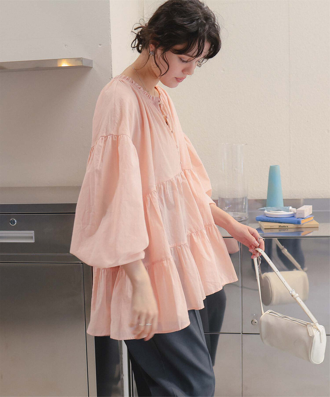 titivate「コットンボイルティアードチュニック/トップス」|シャツ・ブラウス|