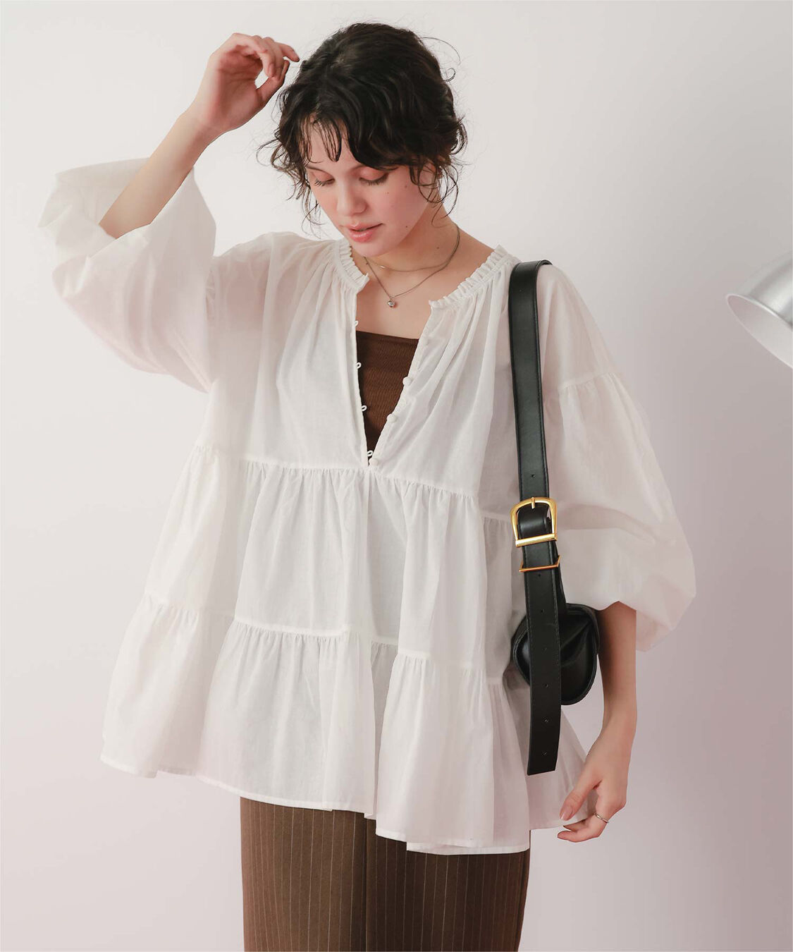 titivate「コットンボイルティアードチュニック/トップス」|シャツ・ブラウス|