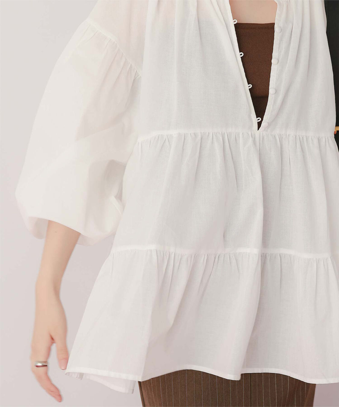 titivate「コットンボイルティアードチュニック/トップス」|シャツ・ブラウス|