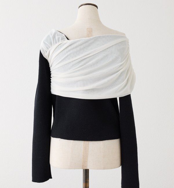  「異素材ドッキングオフショルニット」|ニット・セーター|