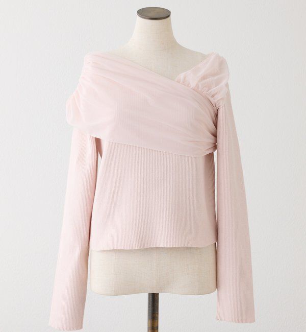  「異素材ドッキングオフショルニット」|ニット・セーター|