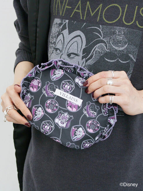 Samansa Mos2 blue「【Disney】ヴィランズ/フリルポーチ」|その他|ブラック
