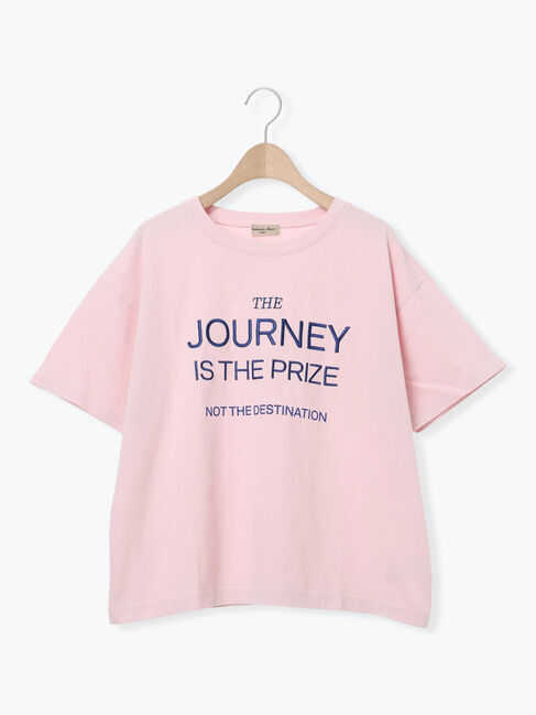 Samansa Mos2「ロゴ刺繍Tシャツ」|Tシャツ・カットソー|ピンク
