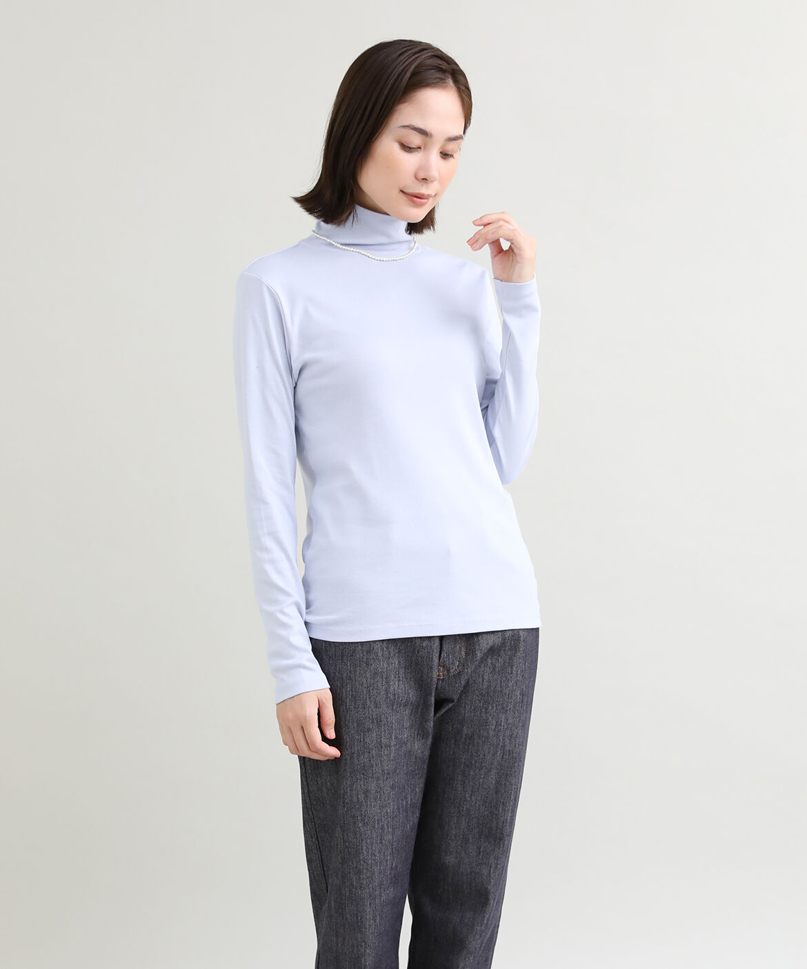 DAY by DAY it&rsquo;s international「ハイネックカットソー《スビン綿MIXフライス》」|Tシャツ・カットソー|サックス3