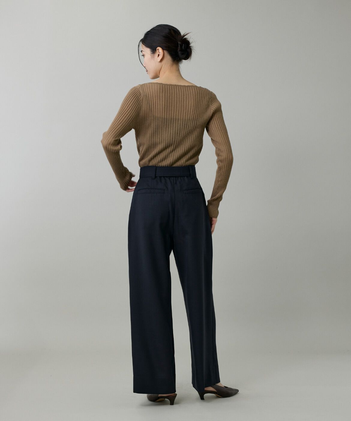 INED「ワイドリブボートネックニット」|ニット・セーター|