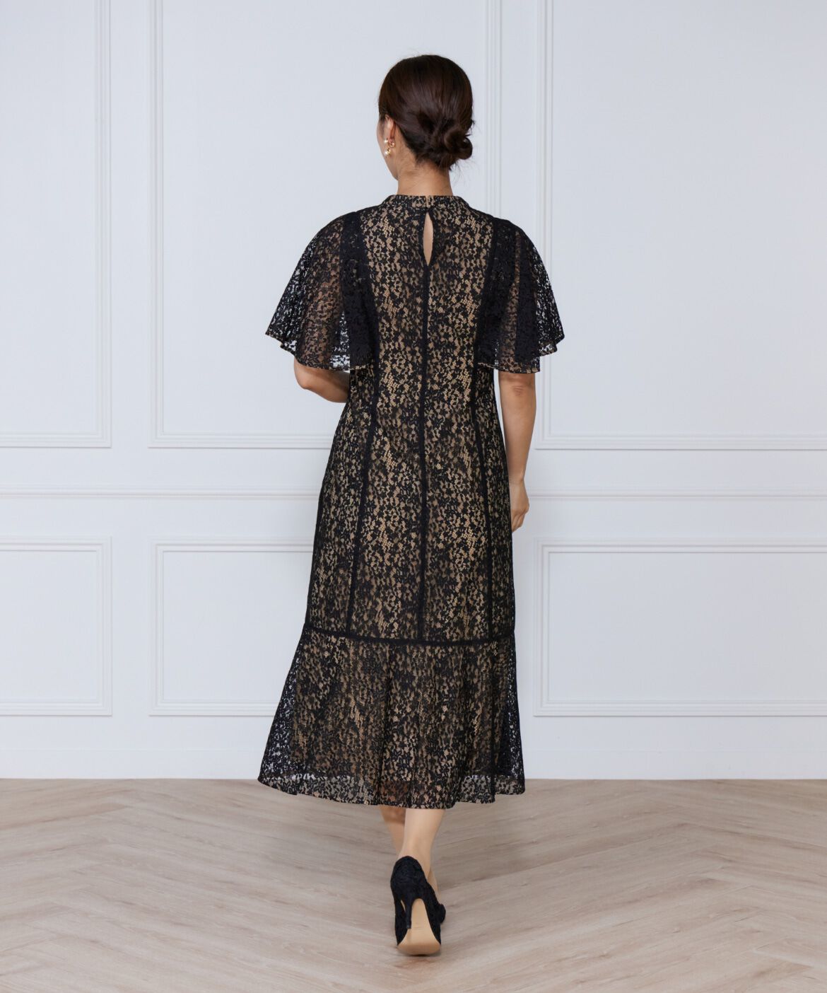 ef-de Black「配色レースマーメイドワンピース」|ワンピース|