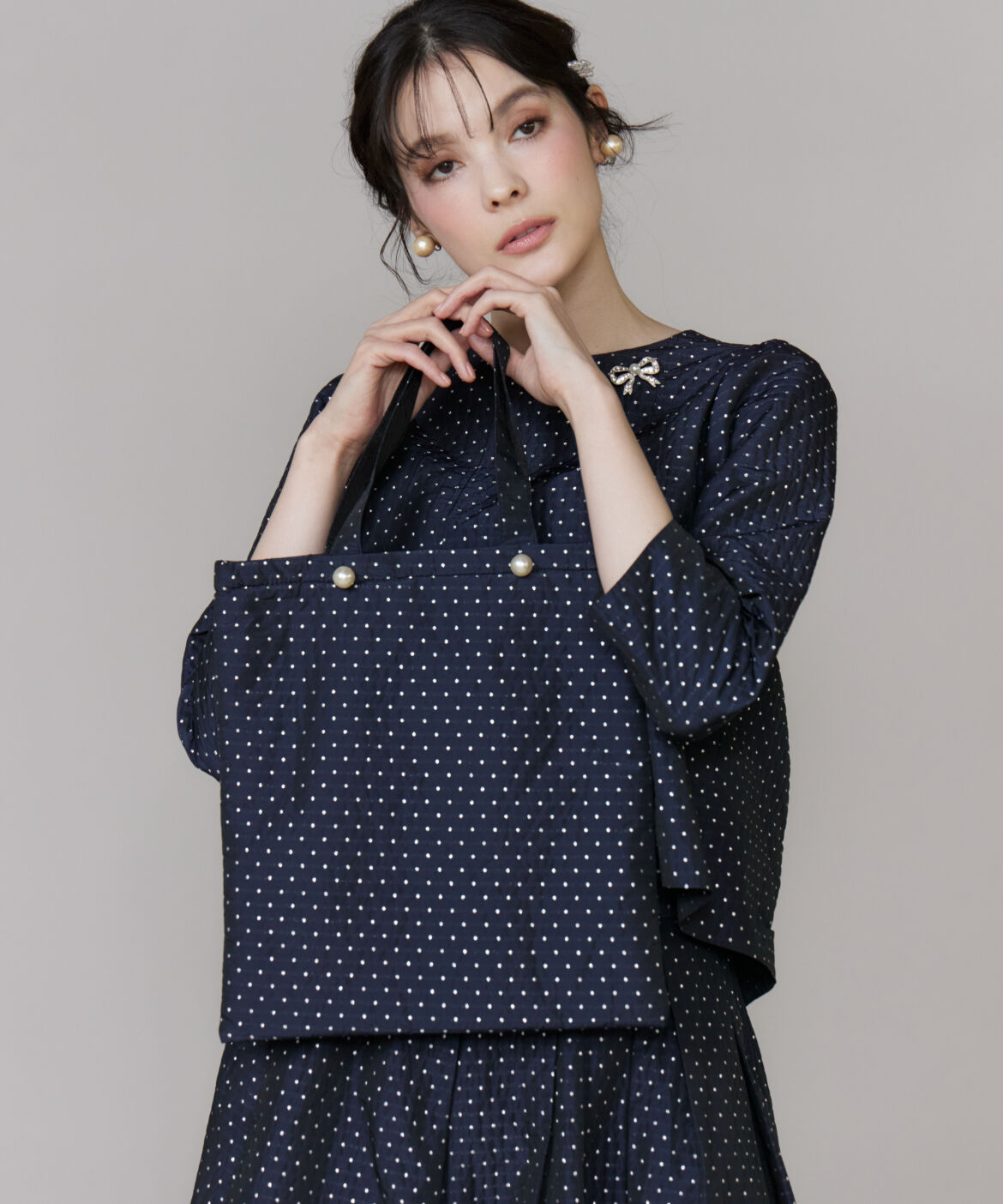 Maglie le cassetto「ラメドットジャガードトートバッグ」|その他|