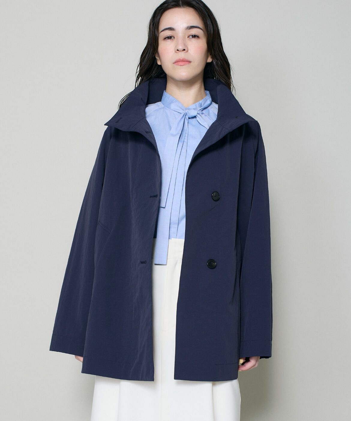 DAY by DAY it&rsquo;s international「ナイロンスタンドカラーテントコート」|ピーコート|ネイビー