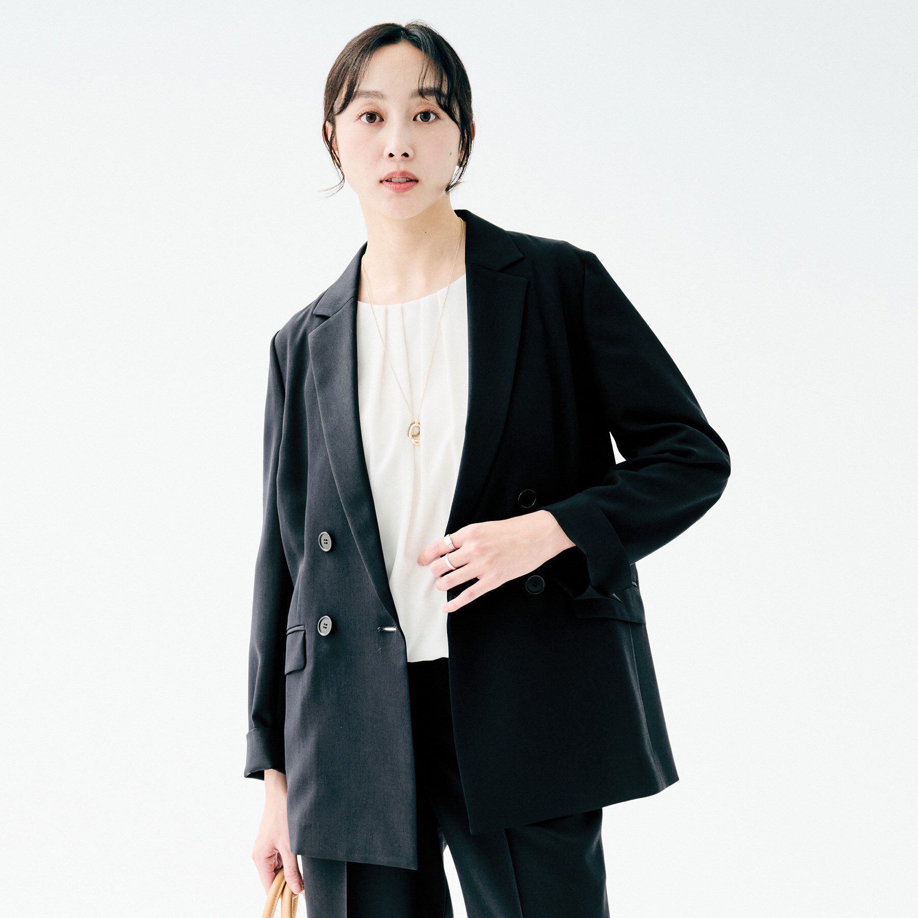 UNTITLED「【接触冷感/UVカット/洗える】エアリー ダブルブレストジャケット」|テーラードジャケット|