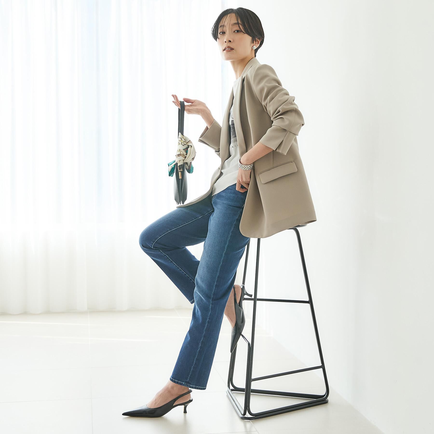 UNTITLED「【新作デニム/快適に美シルエット見せ】MAKE&times;DENIMスリムストレート」|デニム|