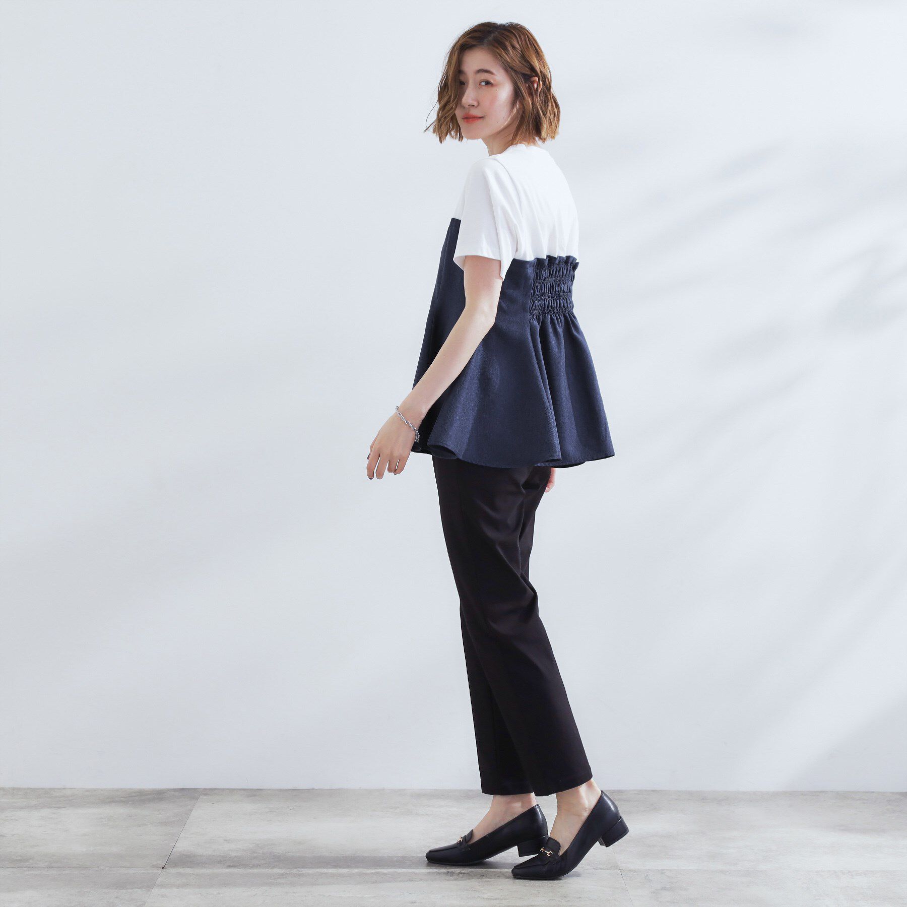 grove「贅沢フレアーが高見え ドッキングビスチェT」|Tシャツ・カットソー|