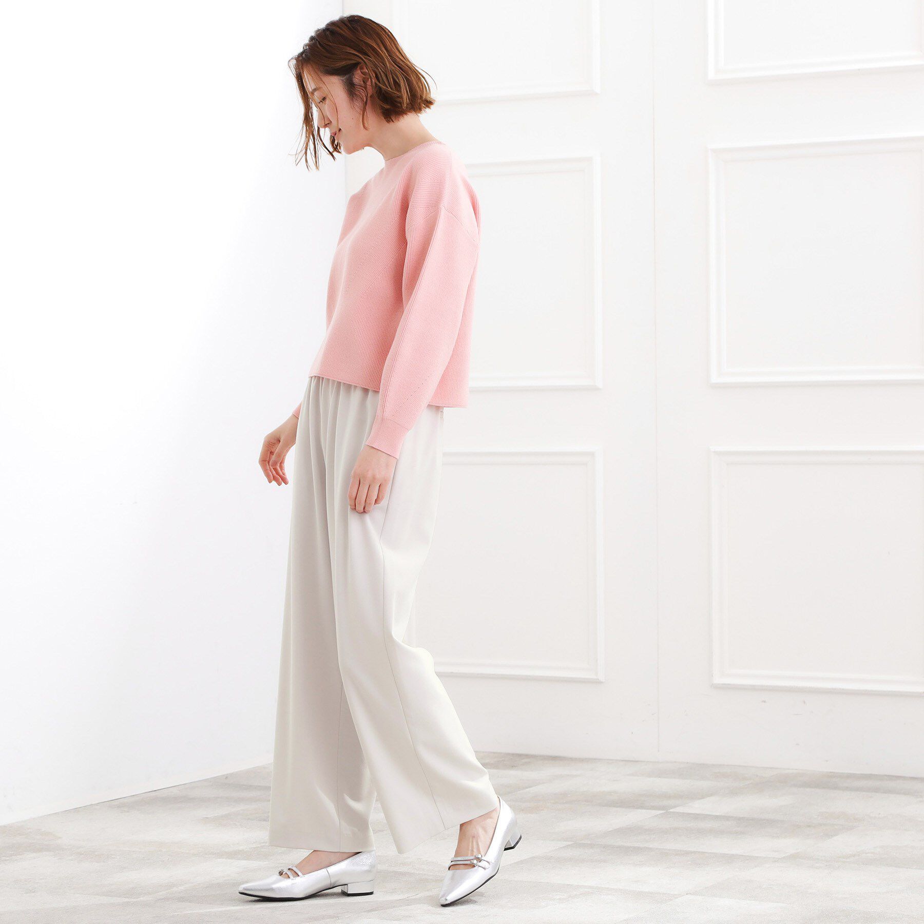 grove「きれい見えとイージーな着心地を両立した、ウエストシャーリング ワイドパンツ」|その他|