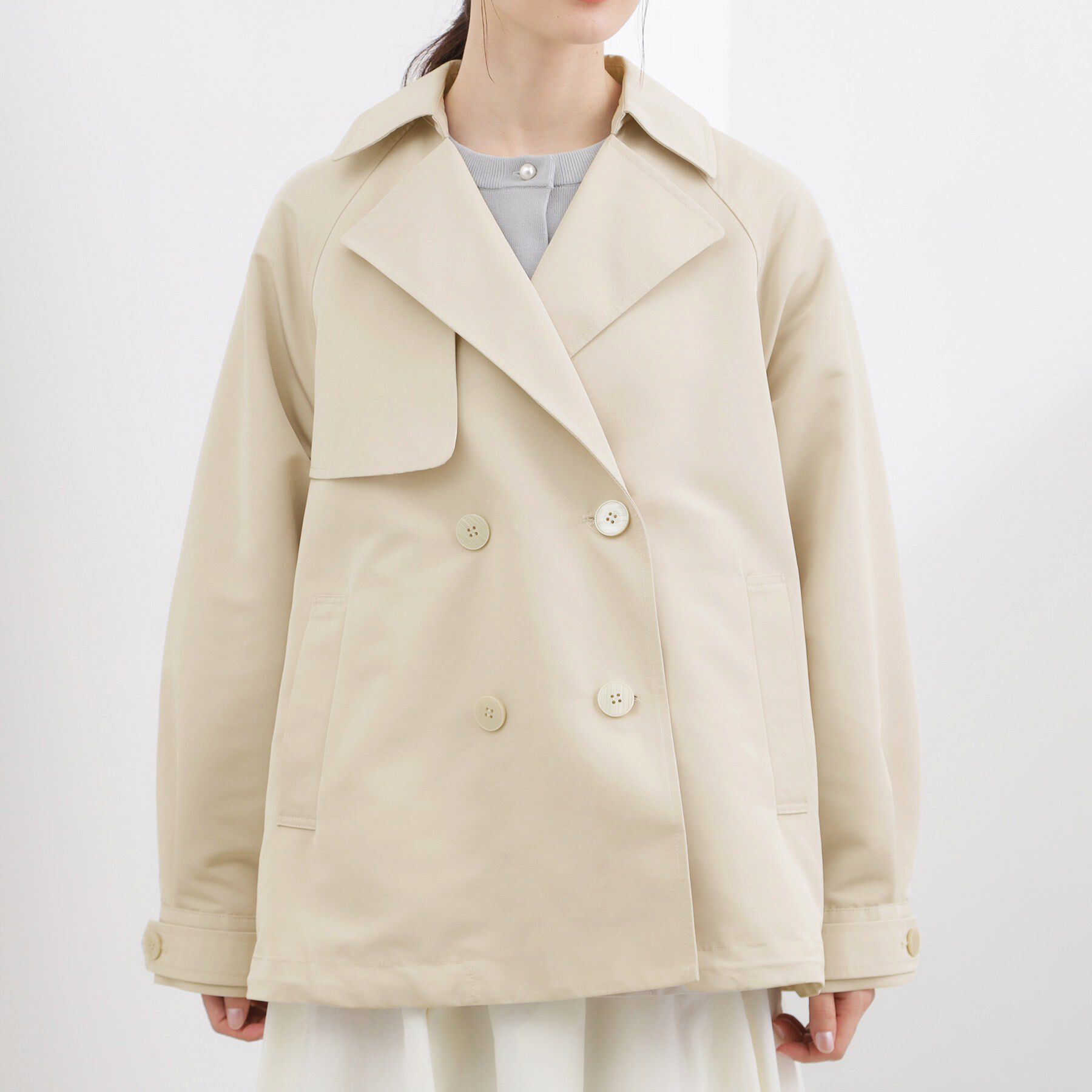 grove「【撥水／シルエット2WAY】軽やかミドルトレンチコート」|トレンチコート|