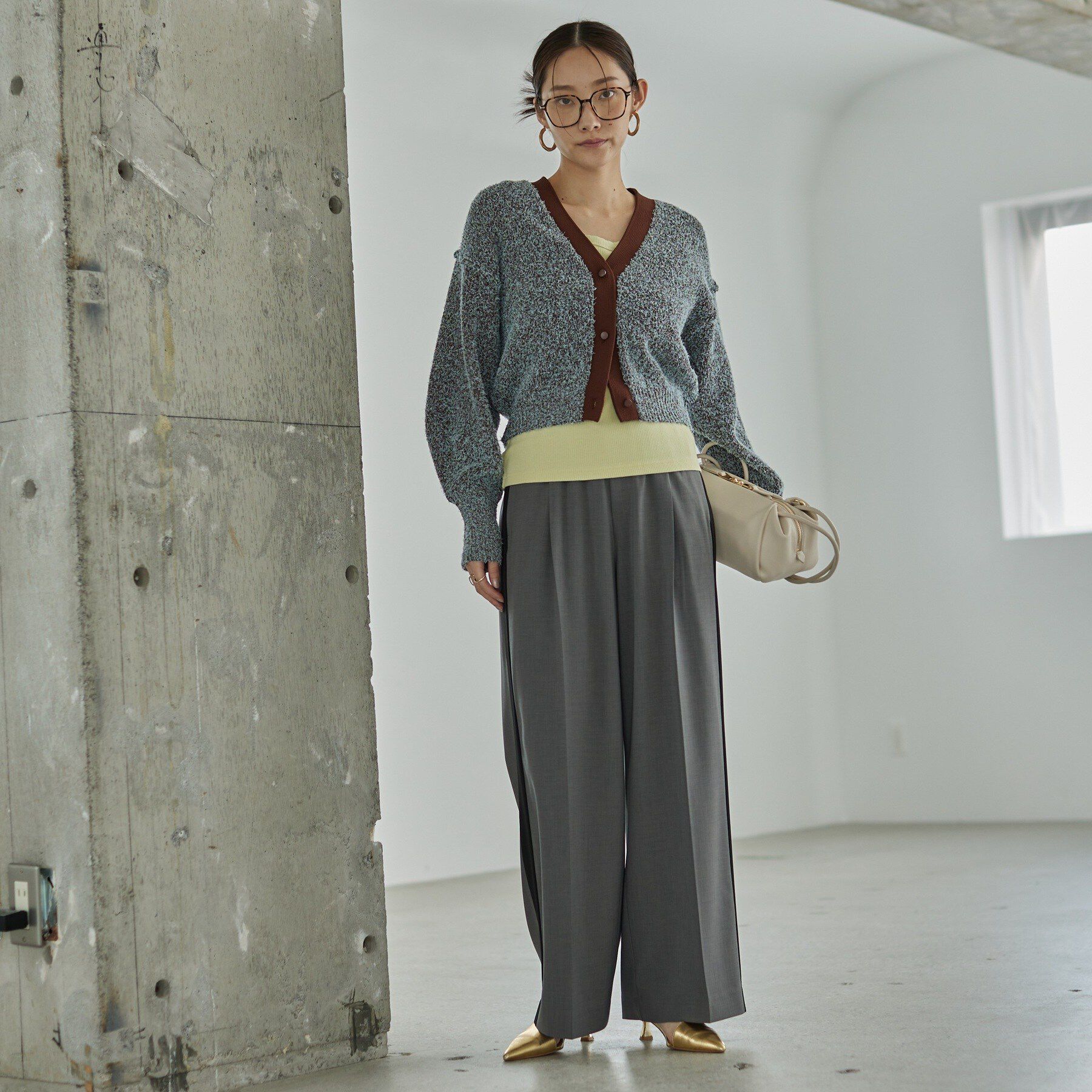 GALLEST「ファンシーヤーンVネックカーディガン」|カーディガン|