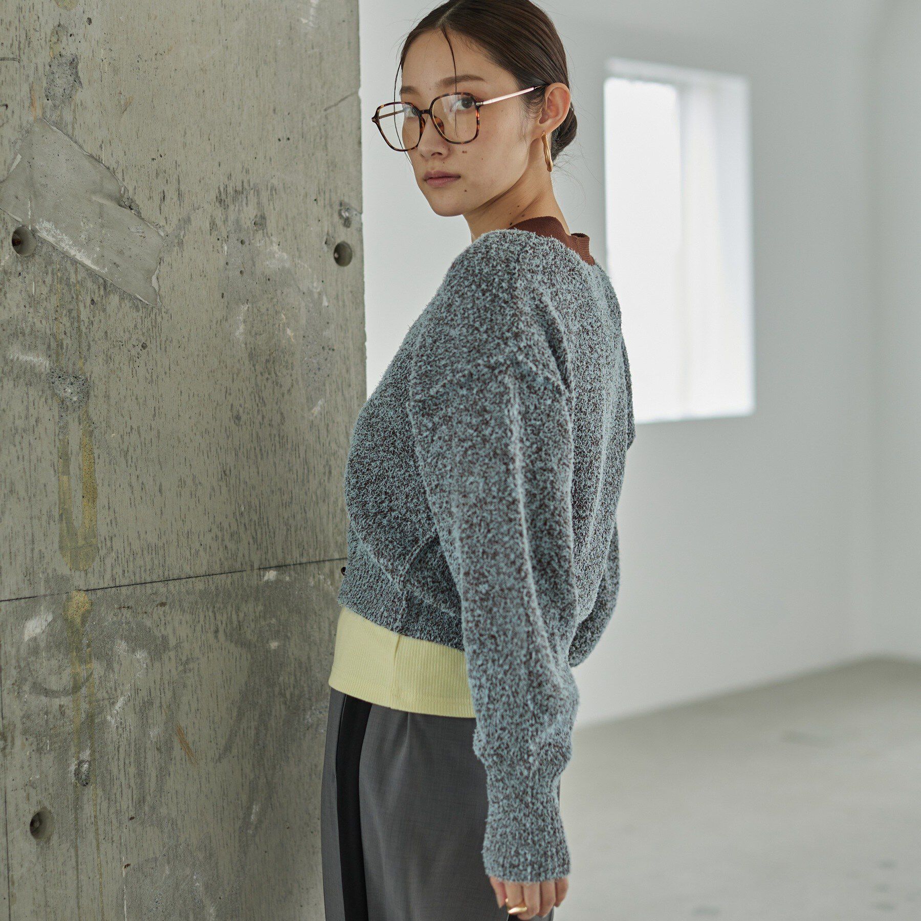 GALLEST「ファンシーヤーンVネックカーディガン」|カーディガン|