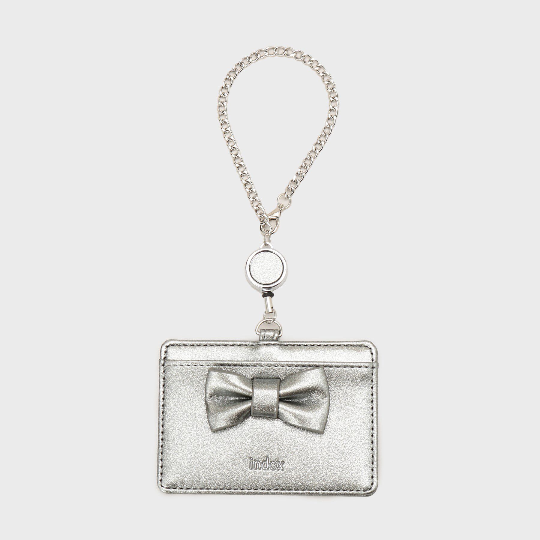 index「ラメ合皮リボンパスケース」|その他|ブラックシルバー(0