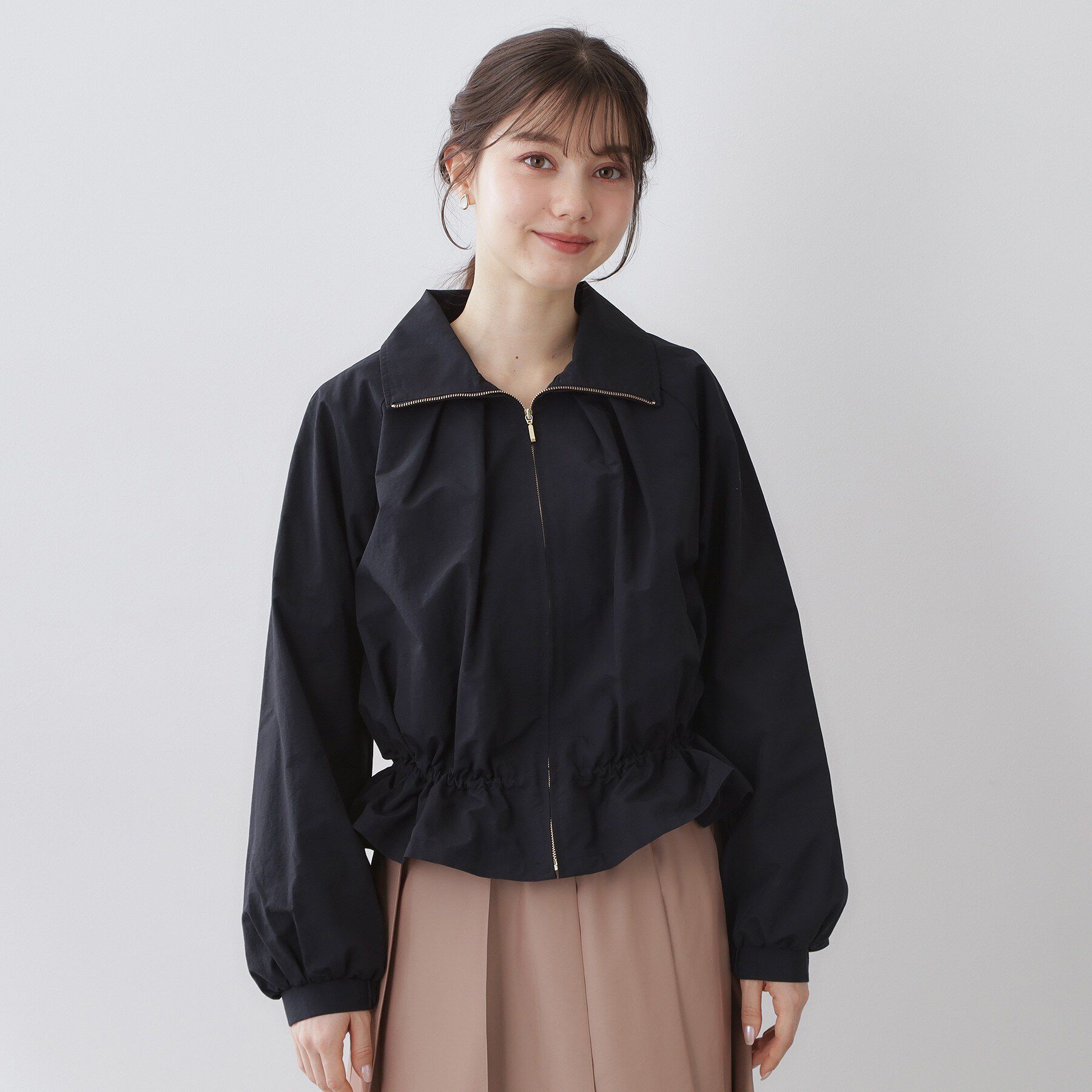 index「スタンドカラーペプラムブルゾン【洗濯機OK】」|ブルゾン・スタジャン|